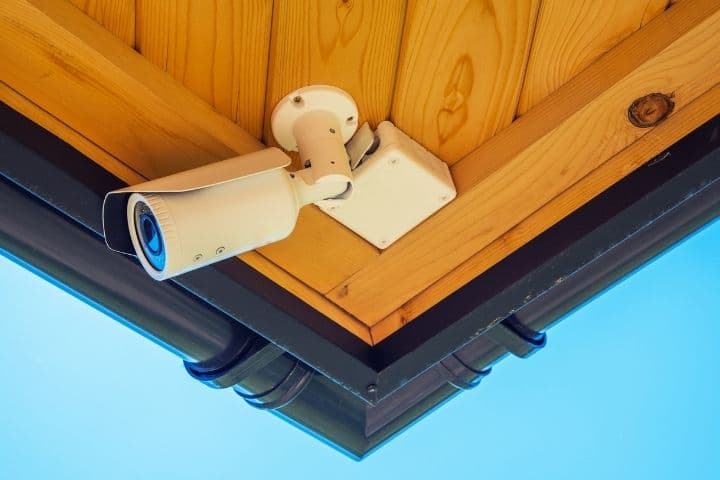 home security camara install in a roof